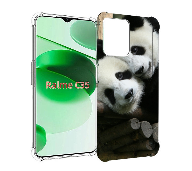 

Чехол MyPads Две-панды для Realme C35 / Narzo 50A Prime, Прозрачный, Tocco