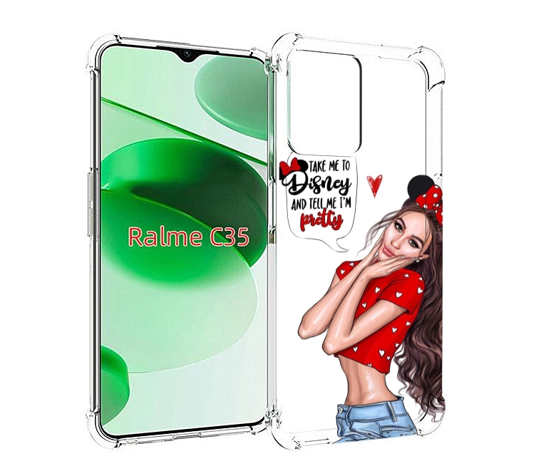 

Чехол MyPads Девушка-Мини женский для Realme C35 / Narzo 50A Prime, Прозрачный, Tocco