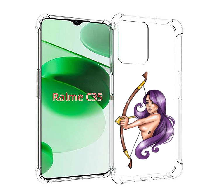 

Чехол MyPads Девушка-Стрелец женский для Realme C35 / Narzo 50A Prime, Прозрачный, Tocco