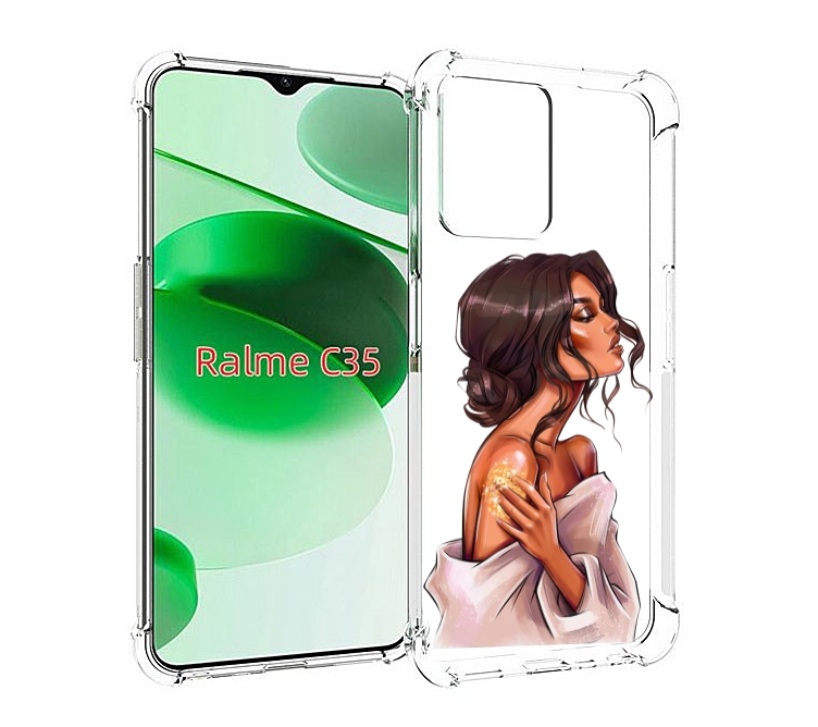 

Чехол MyPads Девушка-нежная женский для Realme C35 / Narzo 50A Prime, Прозрачный, Tocco