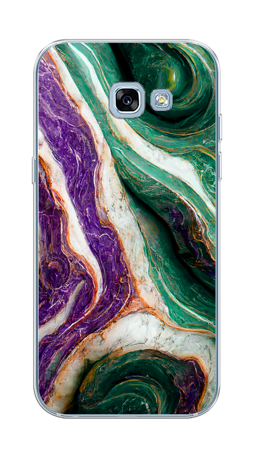 

Чехол на Samsung Galaxy A5 2017 "Фиолетово-зеленый мрамор", Зеленый;фиолетовый, 20650-1