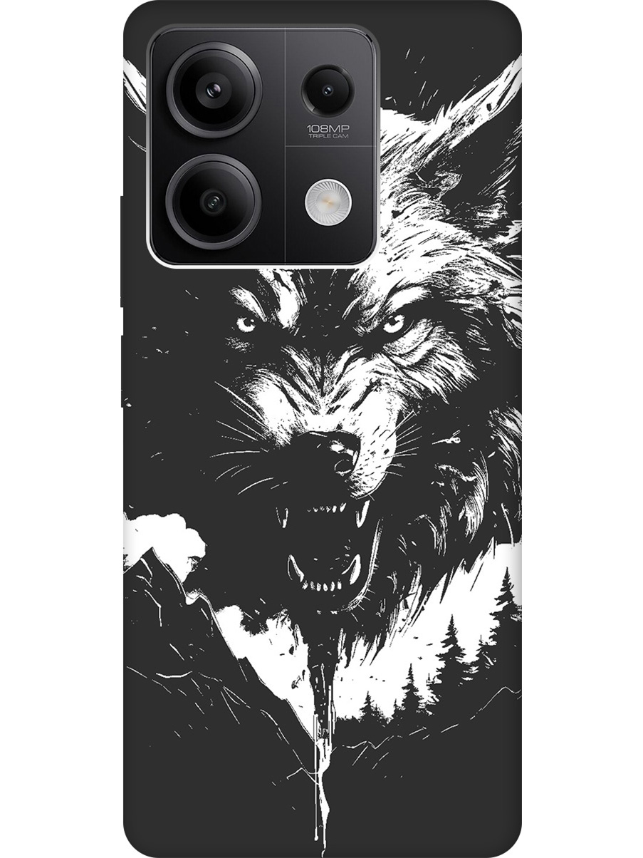 

Силиконовый чехол на Xiaomi Redmi Note 13 5g с рисунком "Wolf W" Soft Touch черный, Черный;белый, 20012078
