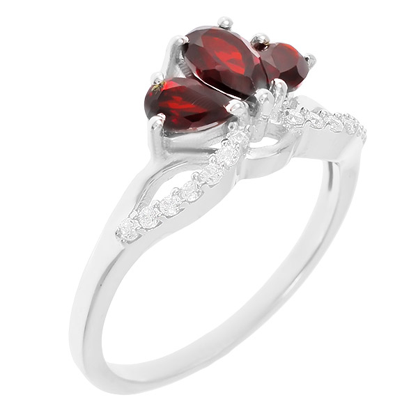 

Кольцо из серебра р. 19 Balex Jewellery 1410931392, гранат\фианит, 1410931392