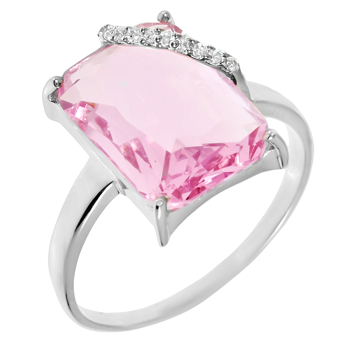 

Кольцо из серебра р. 17 Balex Jewellery 1410931422, морганит\фианит, 1410931422