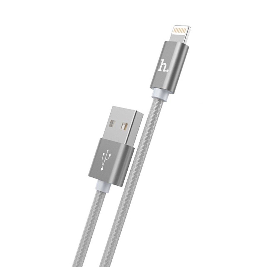 

Кабель Hoco X2 knitted USB - Lightning, 2.4 А, 1 м, серый, X2 knitted