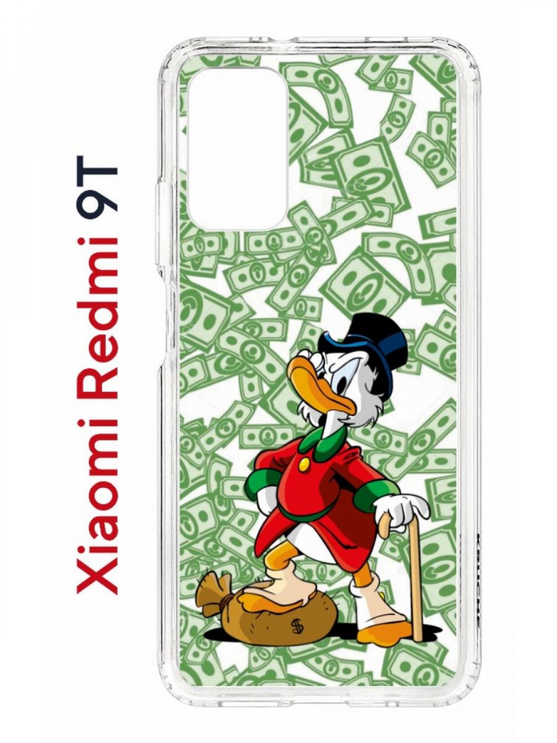 Чехол на Redmi 9T с принтом Kruche Print MacMoney,противоударный бампер,с защитой камеры