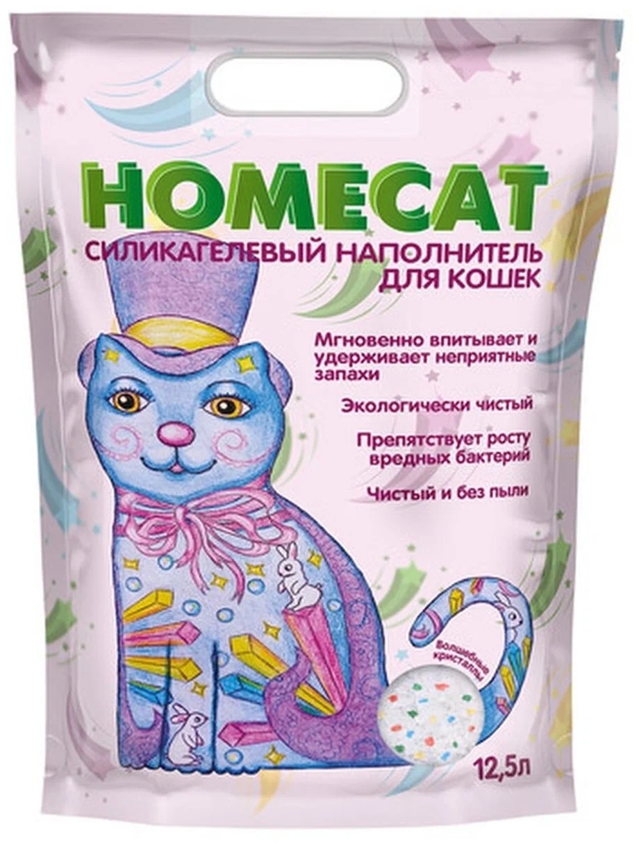 

Наполнитель HOMECAT ВОЛШЕБНЫЕ КРИСТАЛЛЫ силикагелевый, 2 шт по 12,5 л
