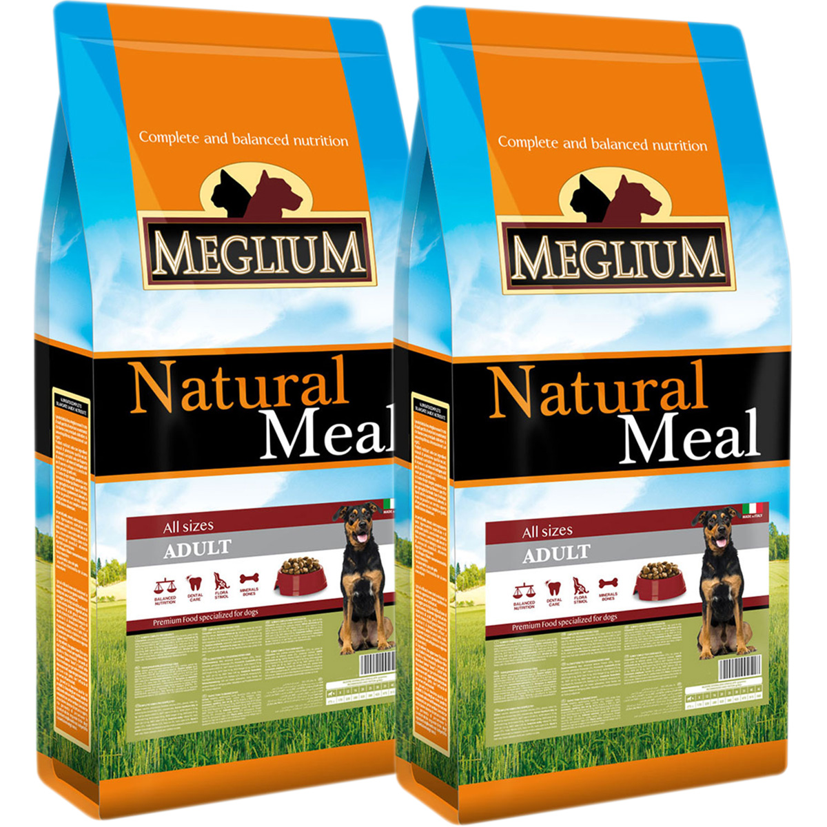 фото Сухой корм для собак meglium natural adult мясо 2 шт по 15кг