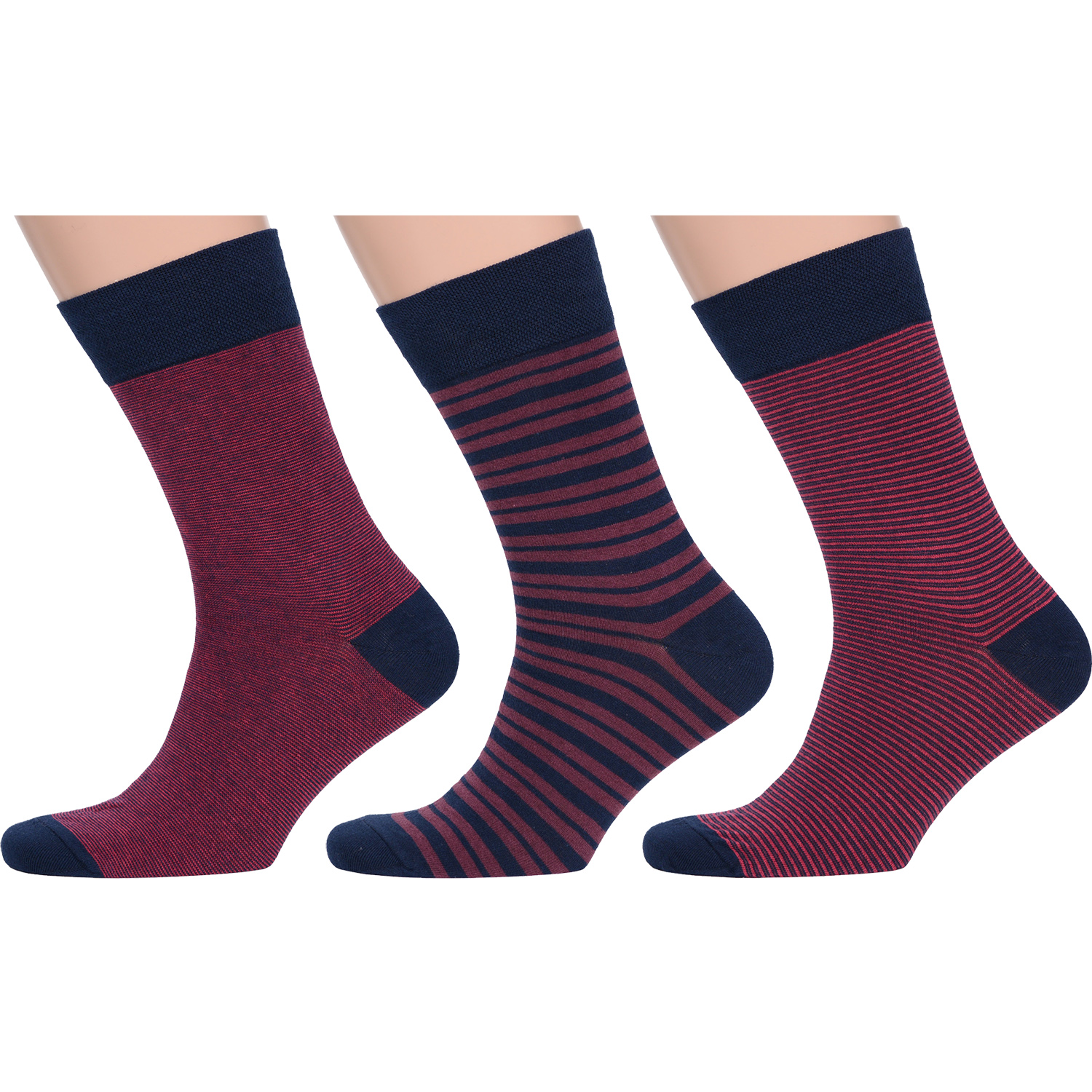 

Комплект носков мужских MoscowSocksClub msk3-М34 синих; красных; бордовых 25, Синий;красный;бордовый, msk3-М34