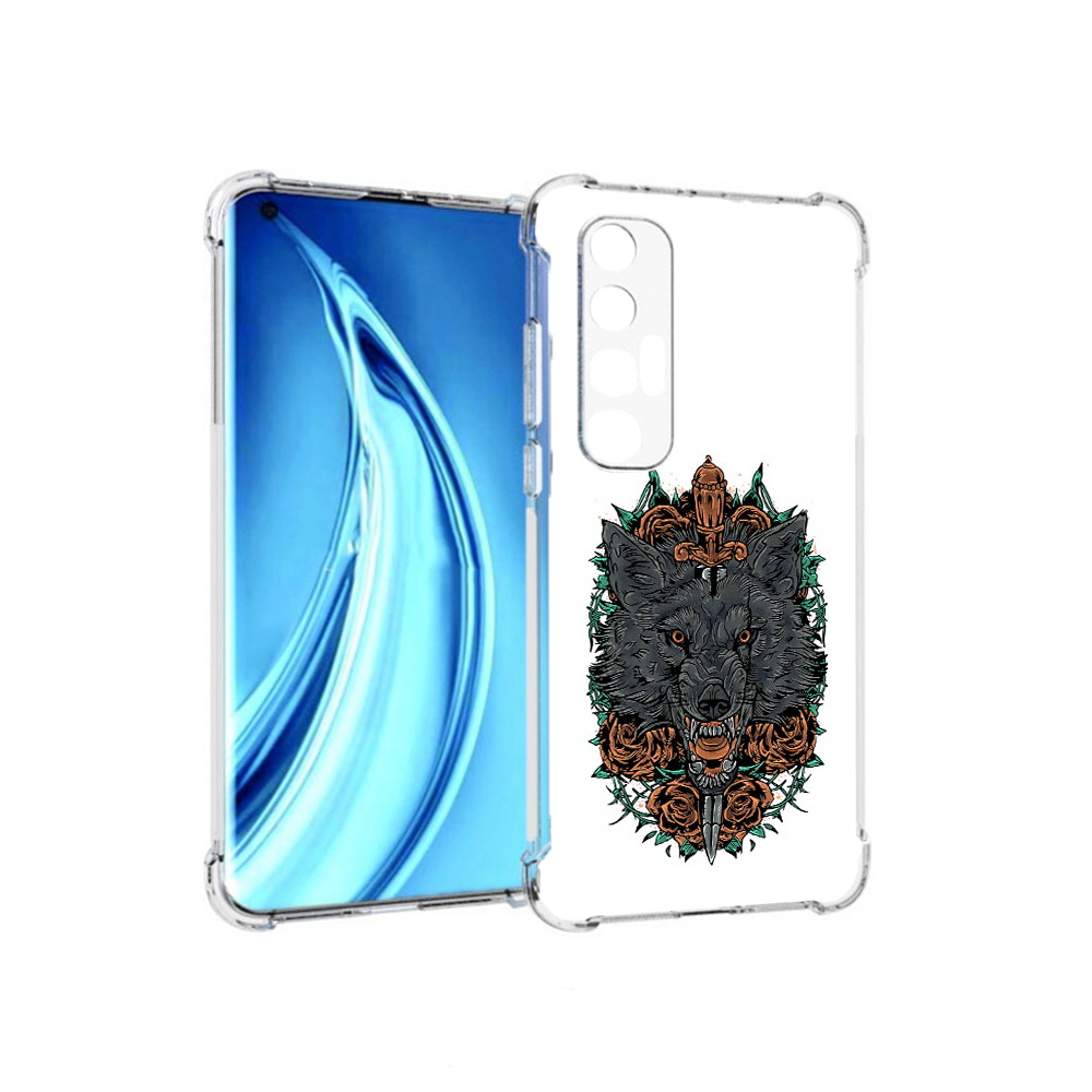 

Чехол MyPads Tocco для Xiaomi Mi 10S красивый злой волк (PT226949.296.409), Прозрачный, Tocco