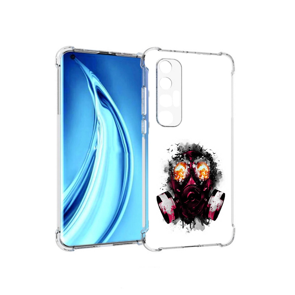 Чехол MyPads Tocco для Xiaomi Mi 10S красный противогаз (PT226949.296.412)