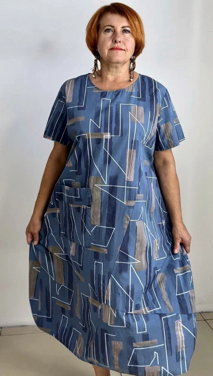 Платье женское Made in Ital 38969 синее 54 RU