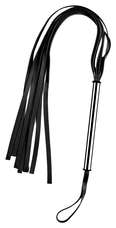 Чёрная плеть с металлической ручкой Sitabella