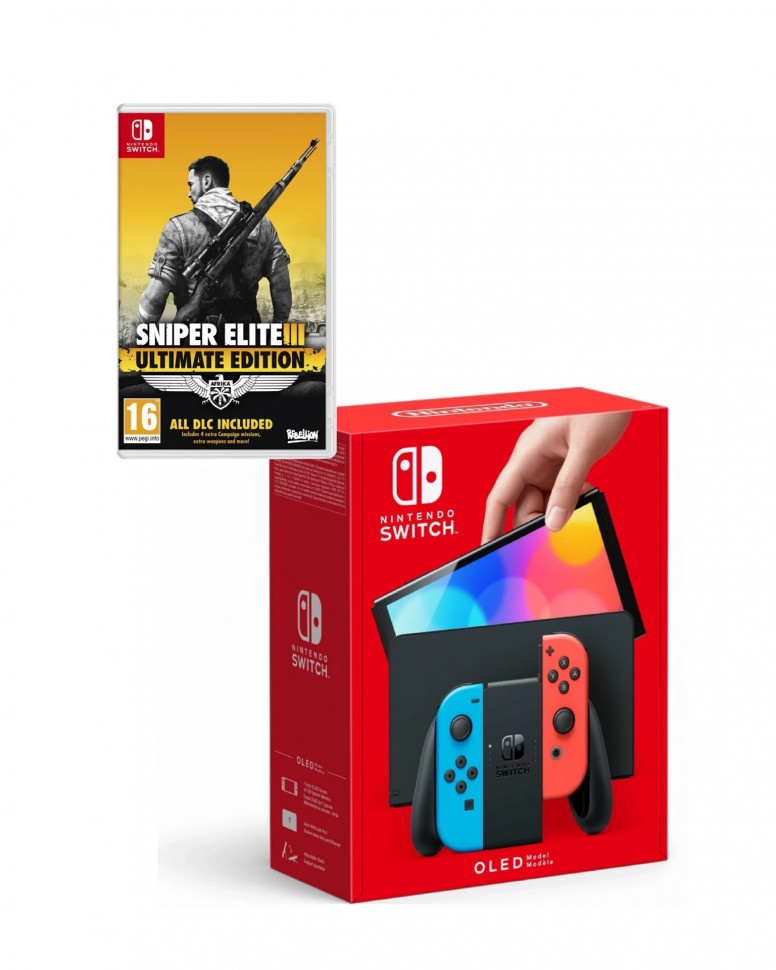 Игровая приставка Nintendo Switch OLED+Sniper Elite 3 Ultimate Edition