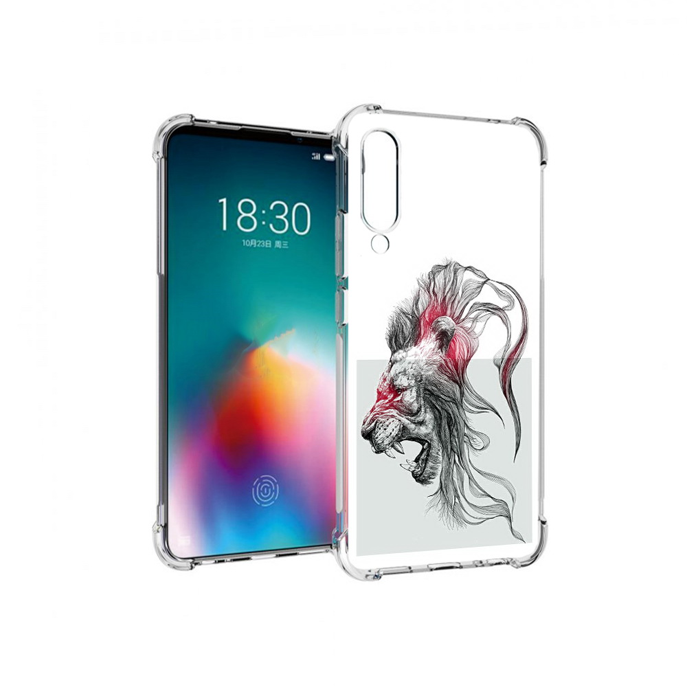 

Чехол MyPads Tocco для Meizu 16T разъяренный лев (PT144619.90.576), Прозрачный, Tocco