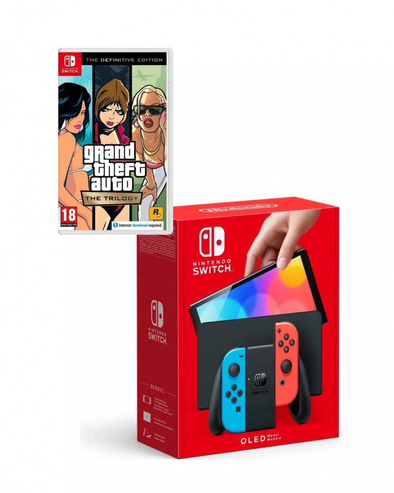 Игровая приставка Nintendo Switch OLED+Grand Theft Auto: The Trilogy-The Definitive Editio