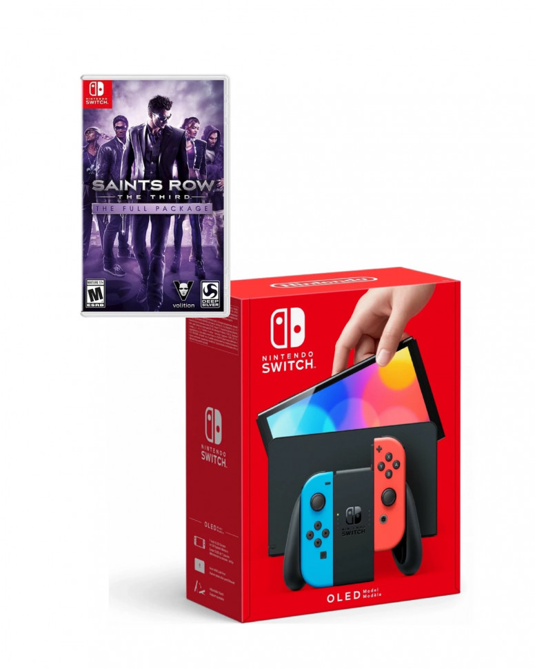 Игровая приставка Nintendo Switch OLED+Saints Row: The Third - The Full Package