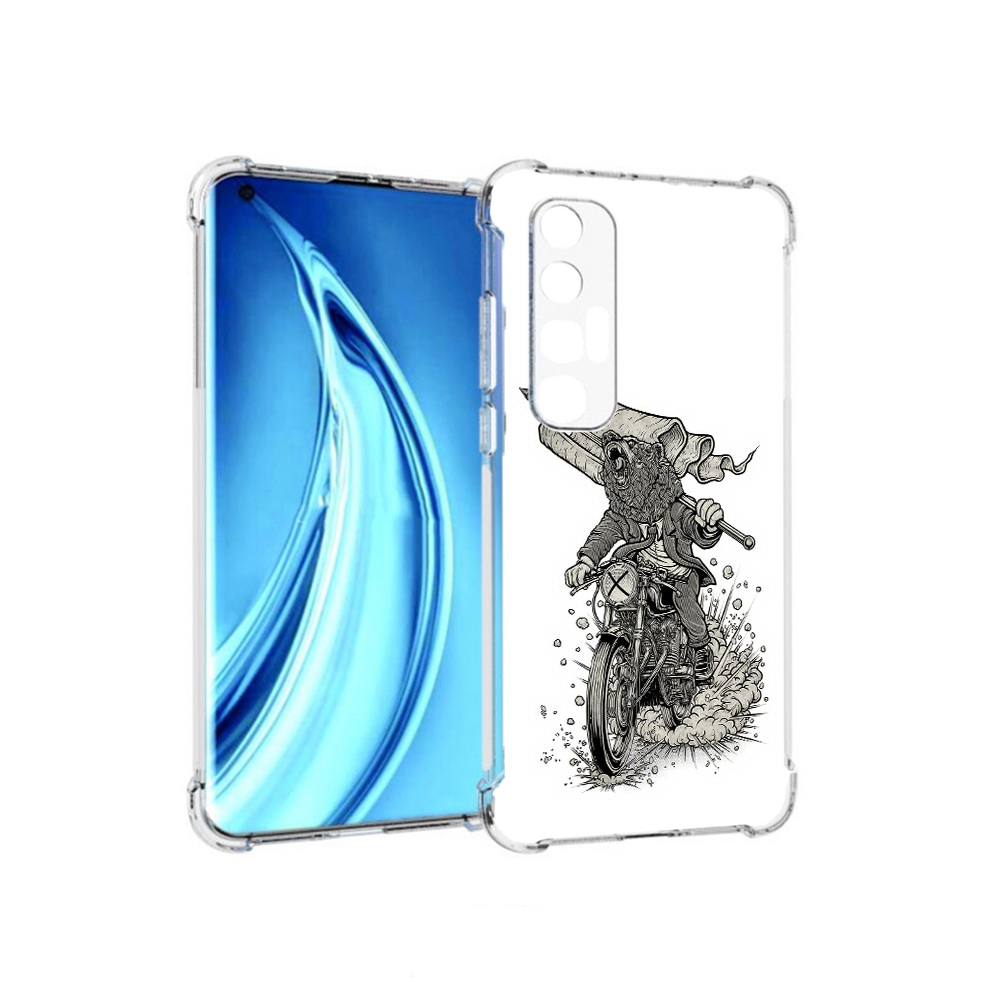 Чехол MyPads Tocco для Xiaomi Mi 10S медведь на мотоцикле (PT226949.296.467)