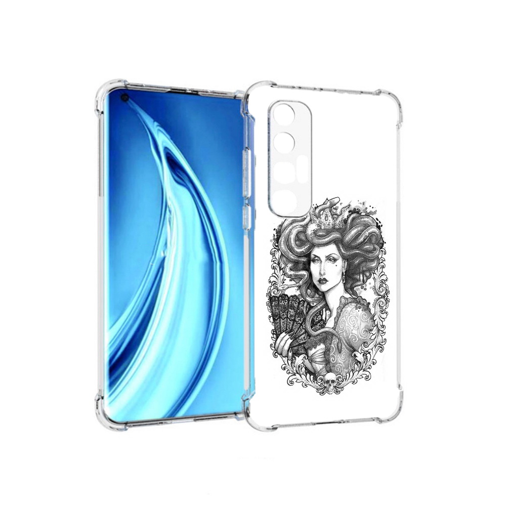 

Чехол MyPads Tocco для Xiaomi Mi 10S медуза черно белый (PT226949.296.472), Прозрачный, Tocco