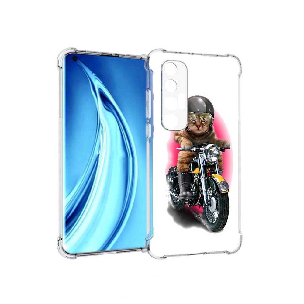

Чехол MyPads Tocco для Xiaomi Mi 10S мото-кот (PT226949.296.485), Прозрачный, Tocco