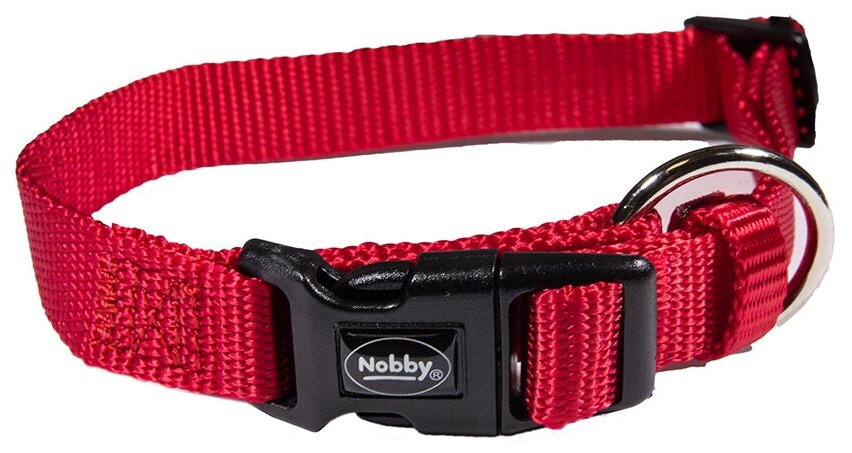 фото Ошейник для собак повседневный nobby, обхват шеи 40-55 см, нейлон, красный