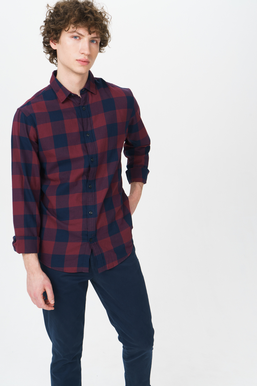 фото Рубашка мужская jack & jones 12181602 коричневая 48