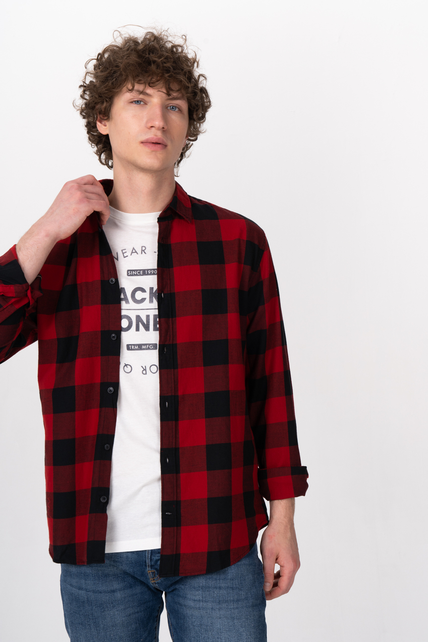 

Рубашка мужская Jack & Jones 12181602 красная 50, 12181602