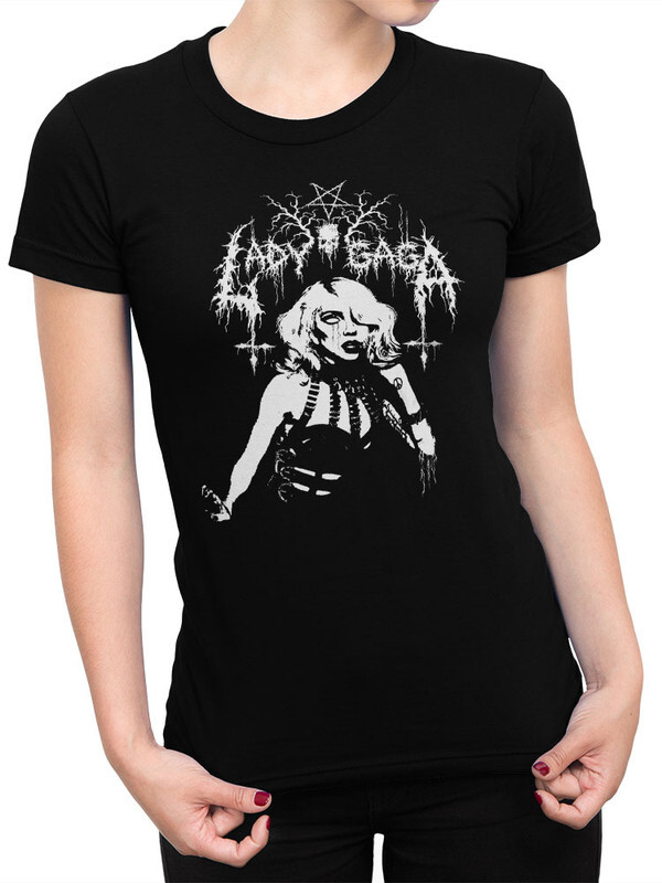 фото Футболка женская design heroes леди гага - death metal черная 2xl