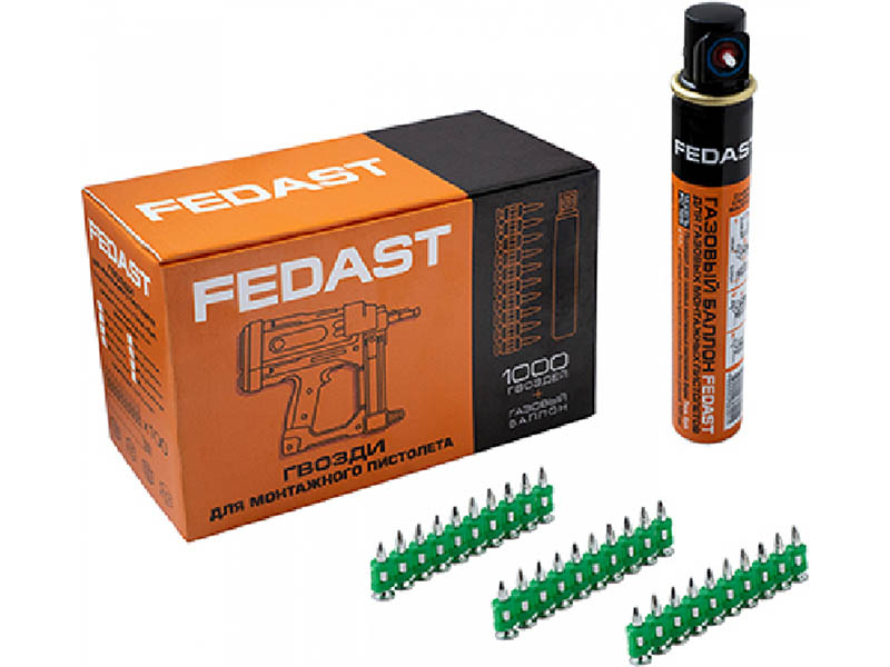 Гвозди Гвозди усиленные Fedast 3.0x16mm для монтажного пистолета fd3016egfc