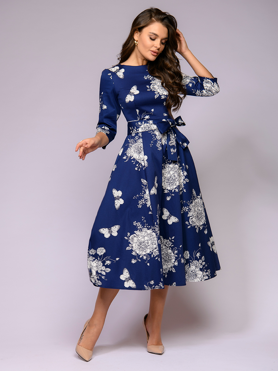 

Платье женское 1001dress 0122001-02349BL синее 40, 0122001-02349