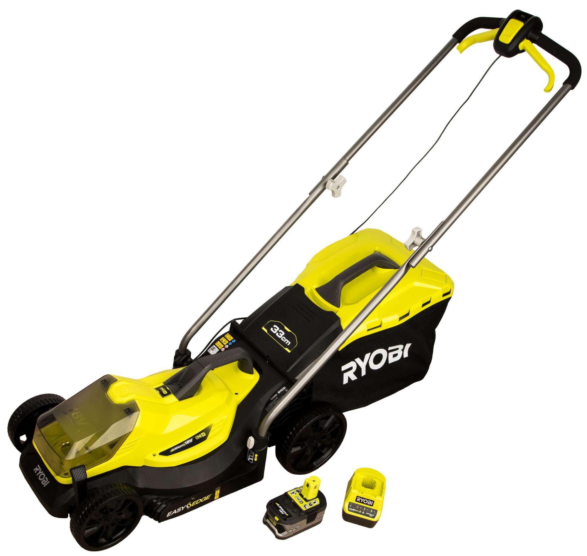 Аккумуляторная газонокосилка Ryobi One+ 18В RLM18X33B-40 5133004306 АКБ и ЗУ в комплекте