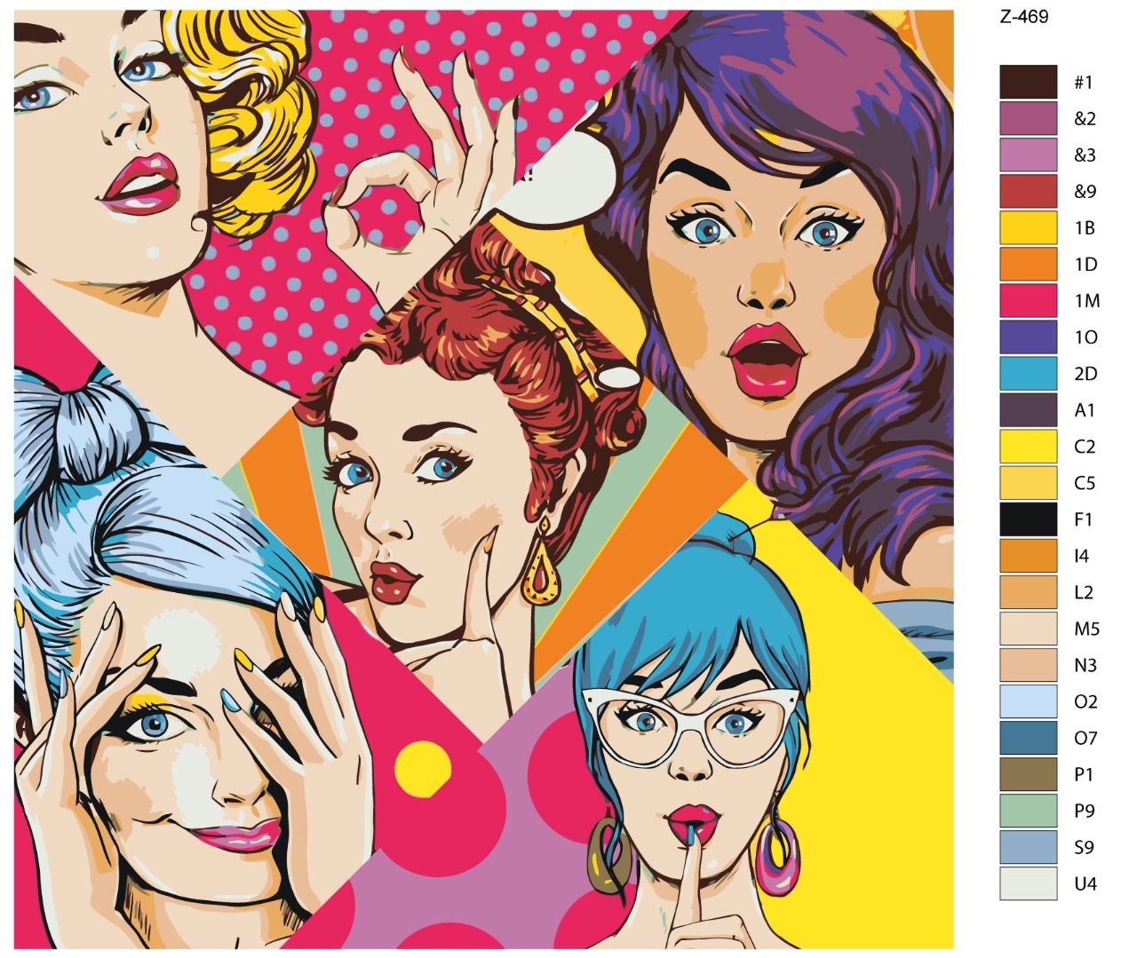 

Картина по номерам BRUSHES-PAINTS Z-469, Девушки в стиле поп-арт