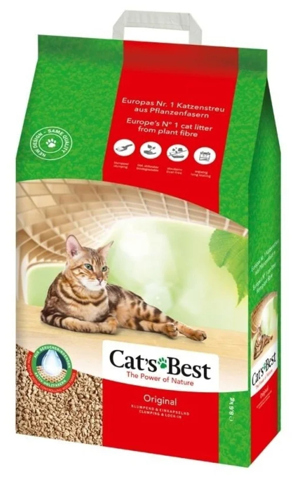 

Комкующийся наполнитель Cat's Best Original древесный, 4 шт по 20 л