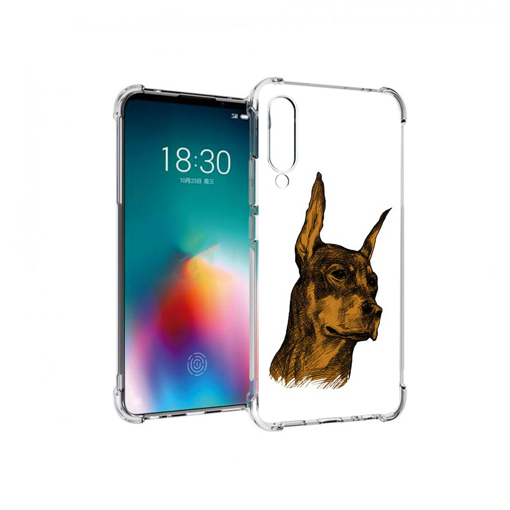 

Чехол MyPads Tocco для Meizu 16T скетч доберман (PT144619.90.605), Прозрачный, Tocco
