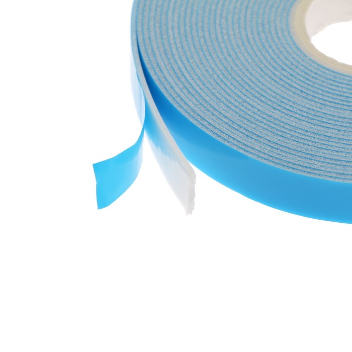 Клейкая лента TORSO, двусторонняя,  вспененная, синий защитный слой, 10 мм x 5 м трос лента буксировочный torso 2 5 т 4 м 2 крюка