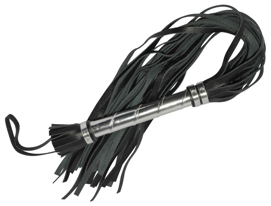 Черная плеть с серебристой ручкой 63 см Sitabella