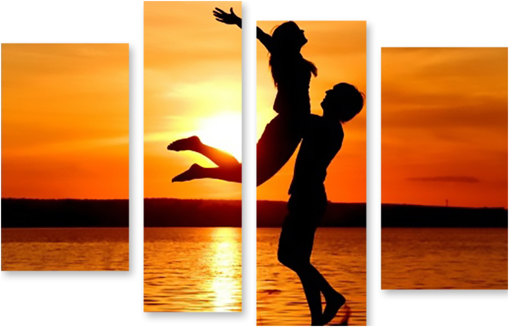 

Картина модульная на холсте Модулка Влюбленные на берегу 90x63 см, 1683