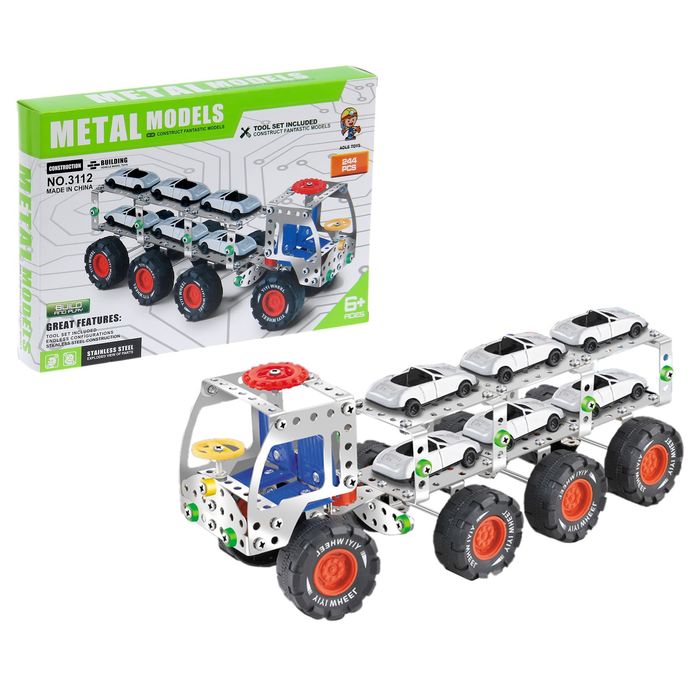 фото Конструктор металлический «автовоз», 244 детали nobrand