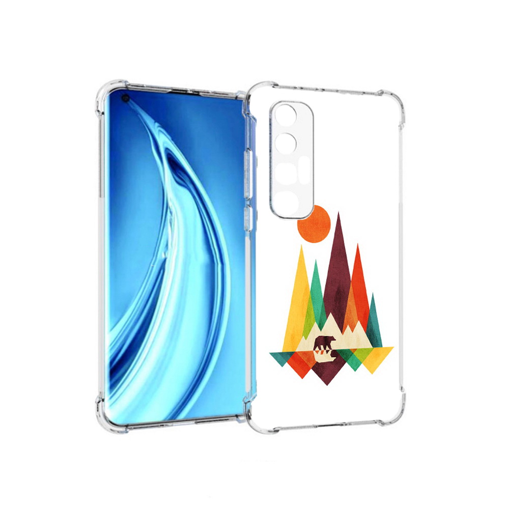 

Чехол MyPads Tocco для Xiaomi Mi 10S нарисованные горы с медведем (PT226949.296.506), Прозрачный, Tocco