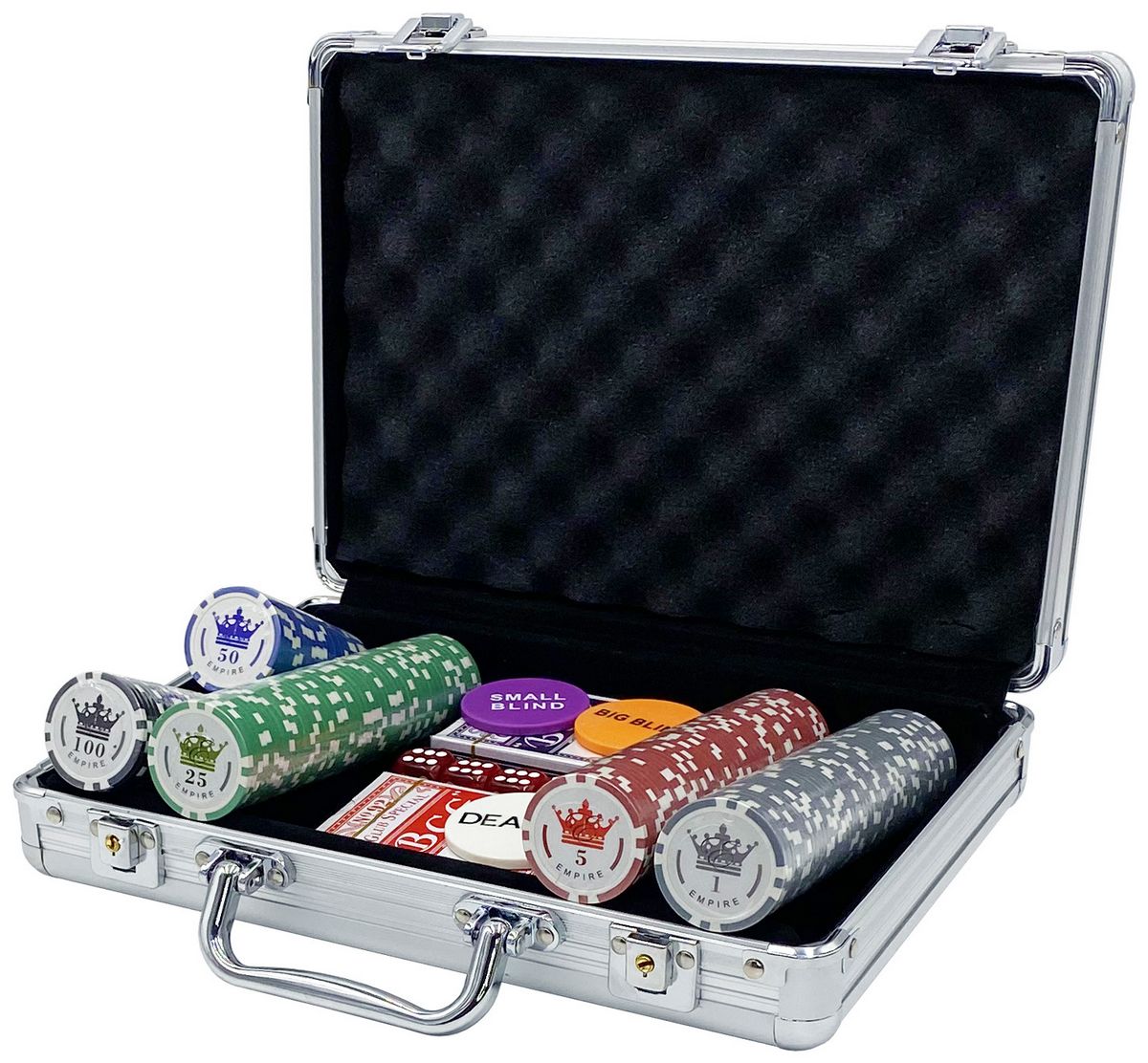 фото Покерный набор empire, 200 фишек 11.5 г с номиналом в чемодане hittoy