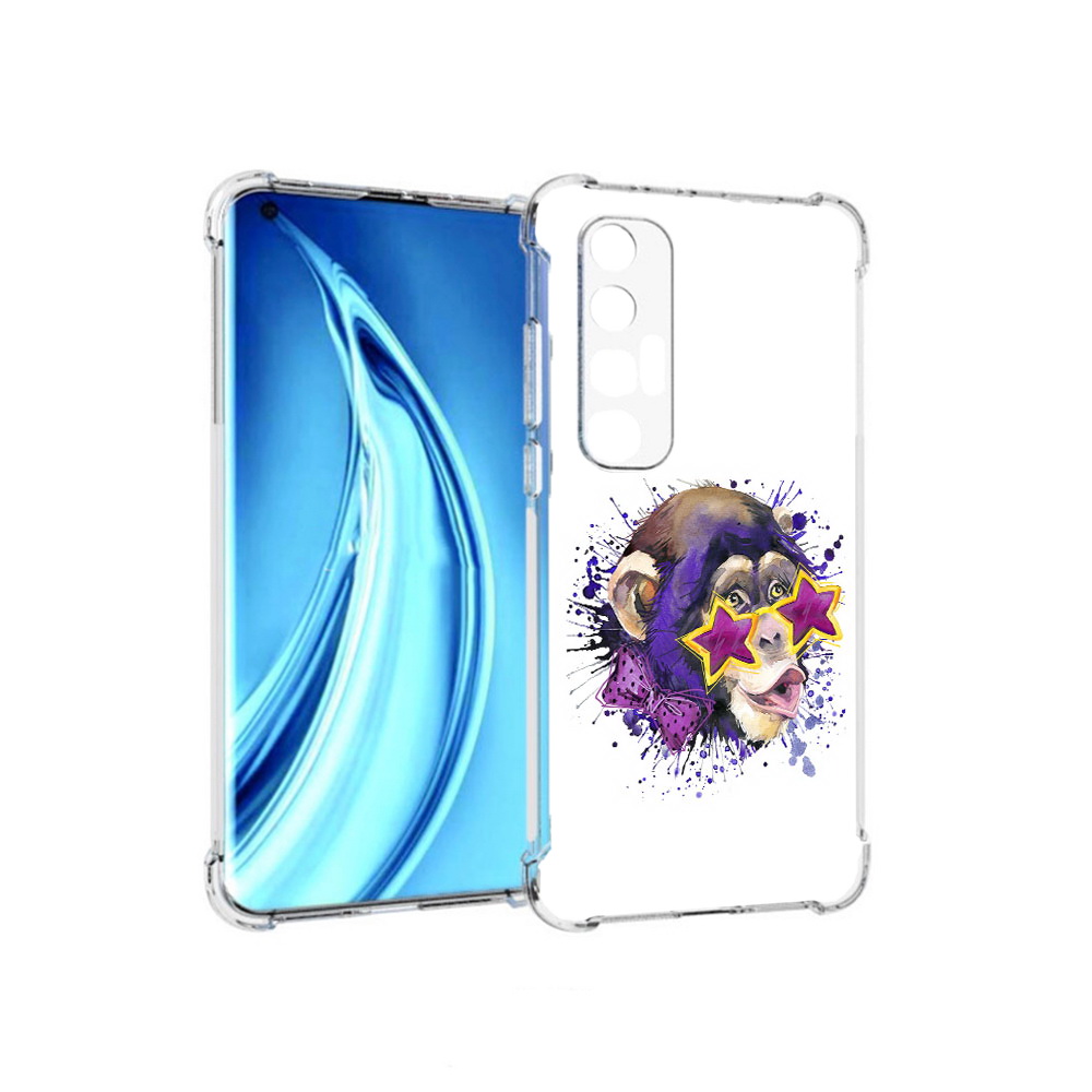 

Чехол MyPads Tocco для Xiaomi Mi 10S обезьяна в очках (PT226949.296.524), Прозрачный, Tocco