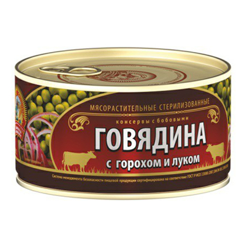 

Говядина тушеная Сохраним Традиции с горохом и луком 325 г