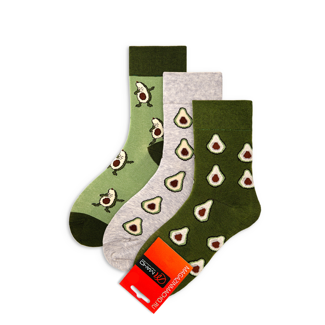Комплект носков унисекс Мачо Авокадо разноцветных 36-38