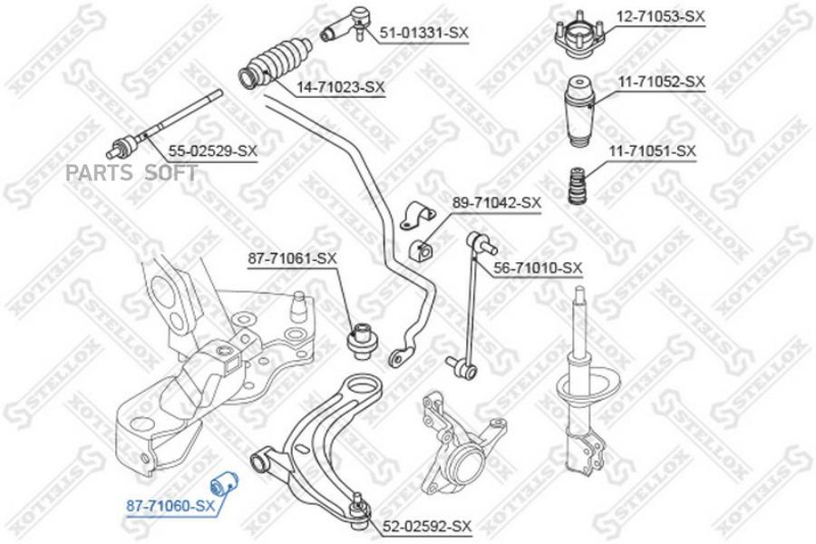 

STELLOX Сайлентблок STELLOX 8771060sx