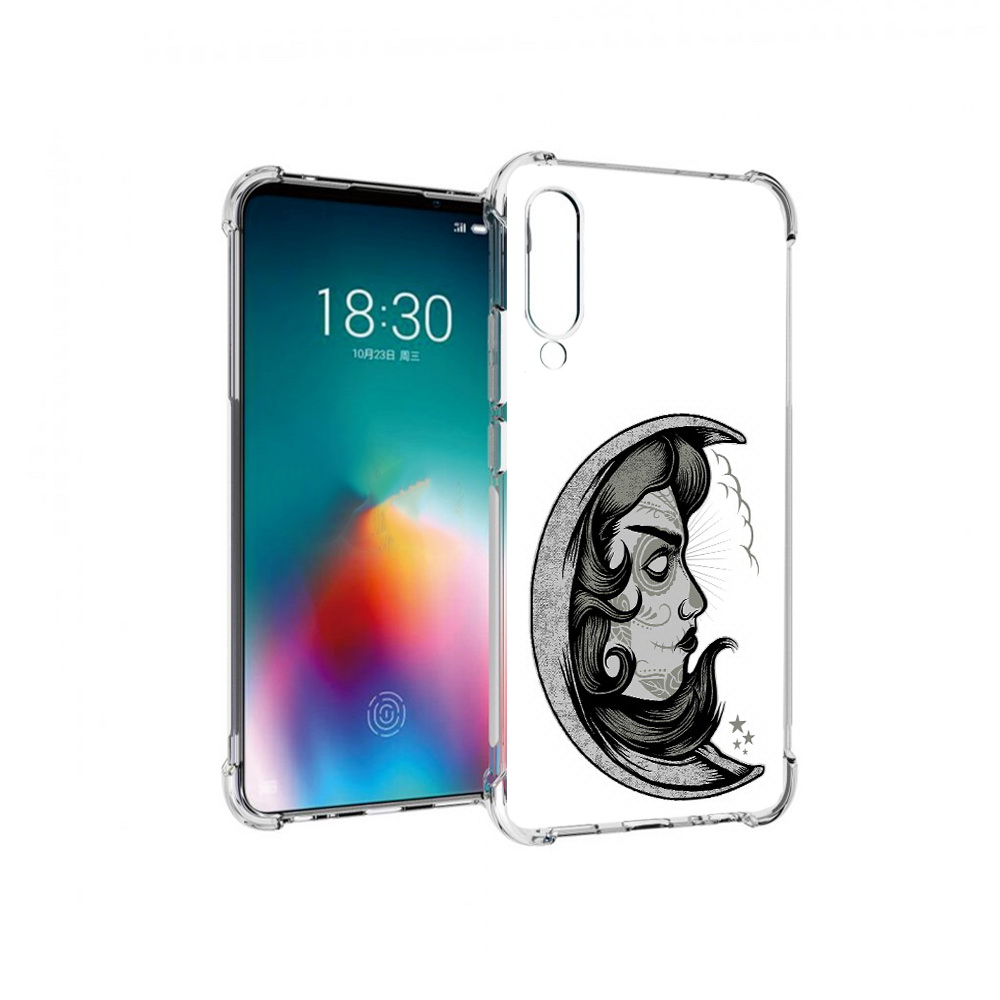 

Чехол MyPads Tocco для Meizu 16T черно белая луна с лицом (PT144619.90.680), Прозрачный, Tocco