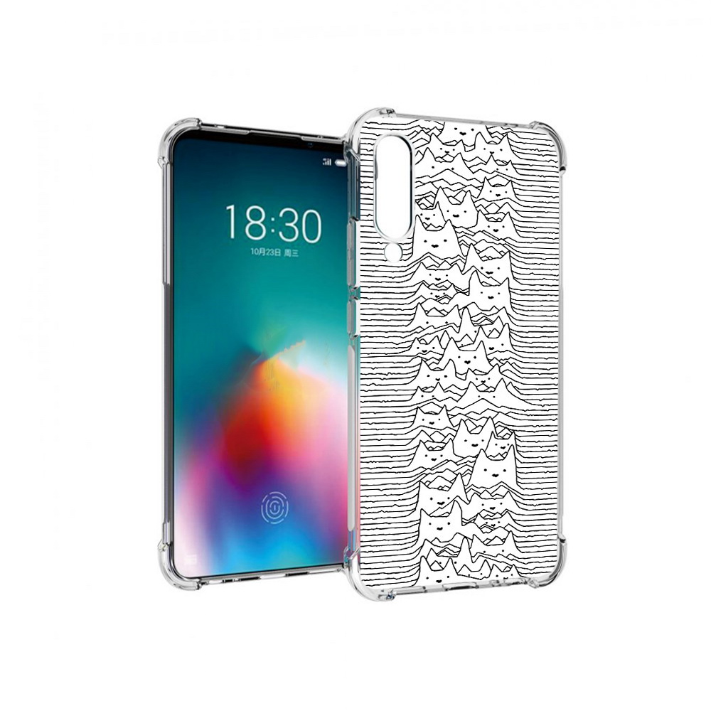 

Чехол MyPads Tocco для Meizu 16T черно белые коты 3D (PT144619.90.682), Прозрачный, Tocco