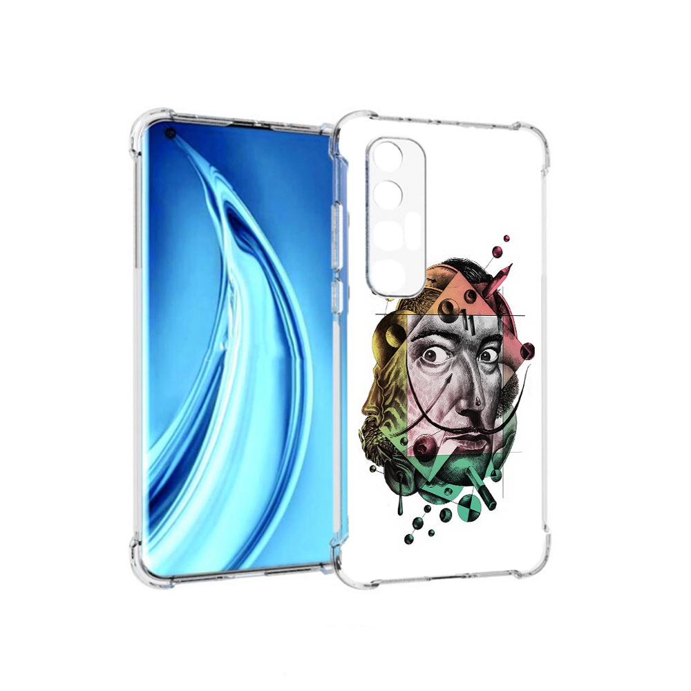 

Чехол MyPads Tocco для Xiaomi Mi 10S разноцветное лицо абстракция (PT226949.296.570), Прозрачный, Tocco