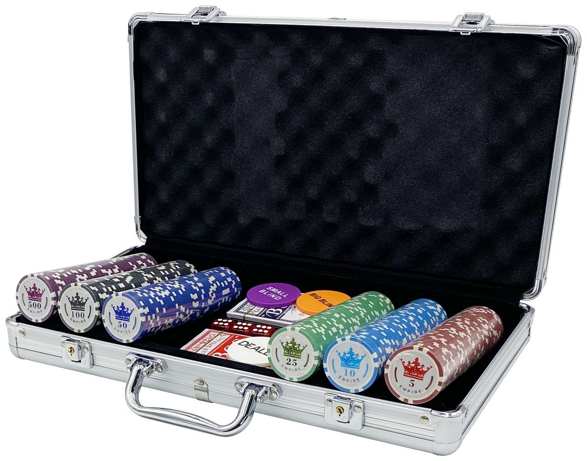 фото Покерный набор empire, 300 фишек 11.5 г с номиналом в чемодане hittoy