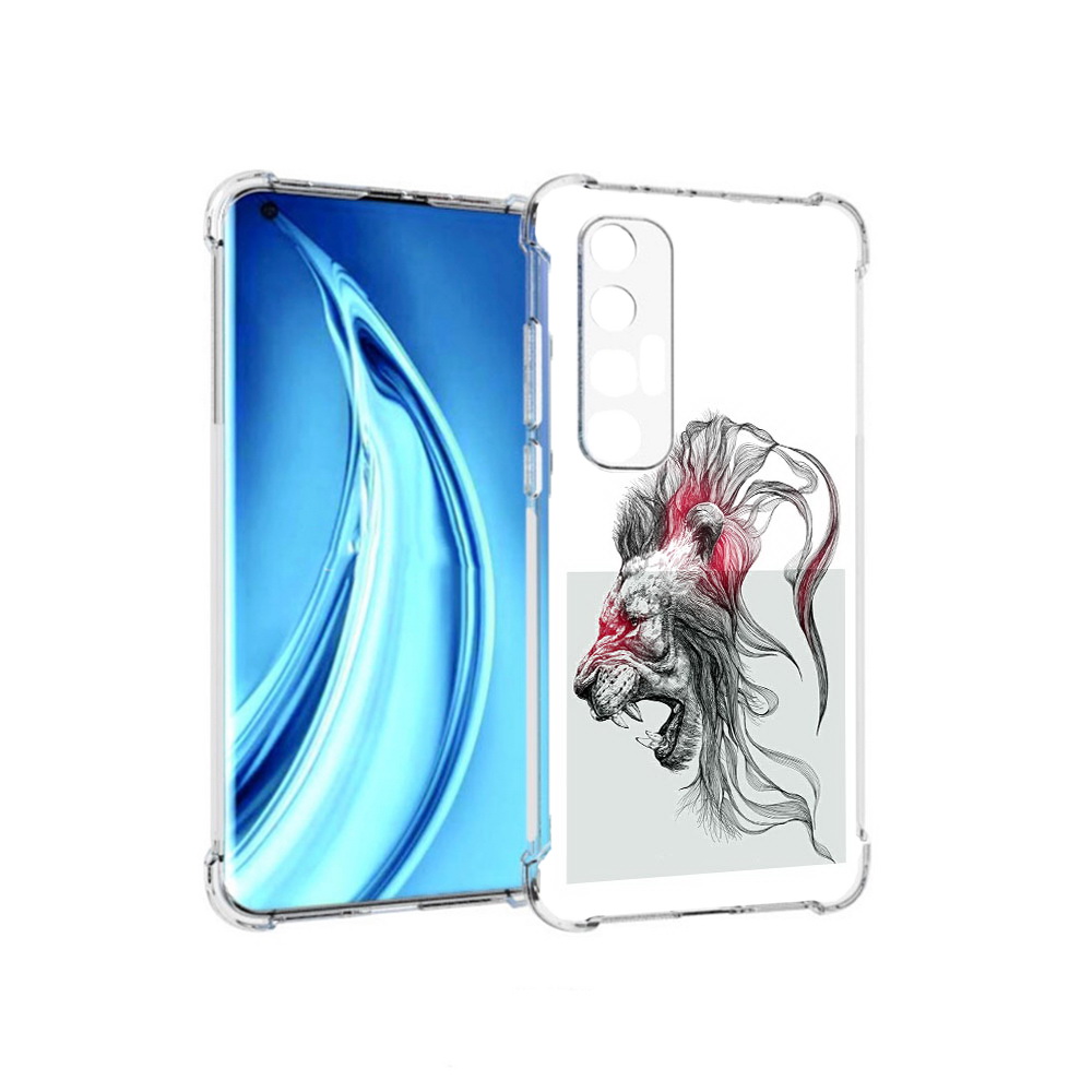

Чехол MyPads Tocco для Xiaomi Mi 10S разъяренный лев (PT226949.296.576), Прозрачный, Tocco