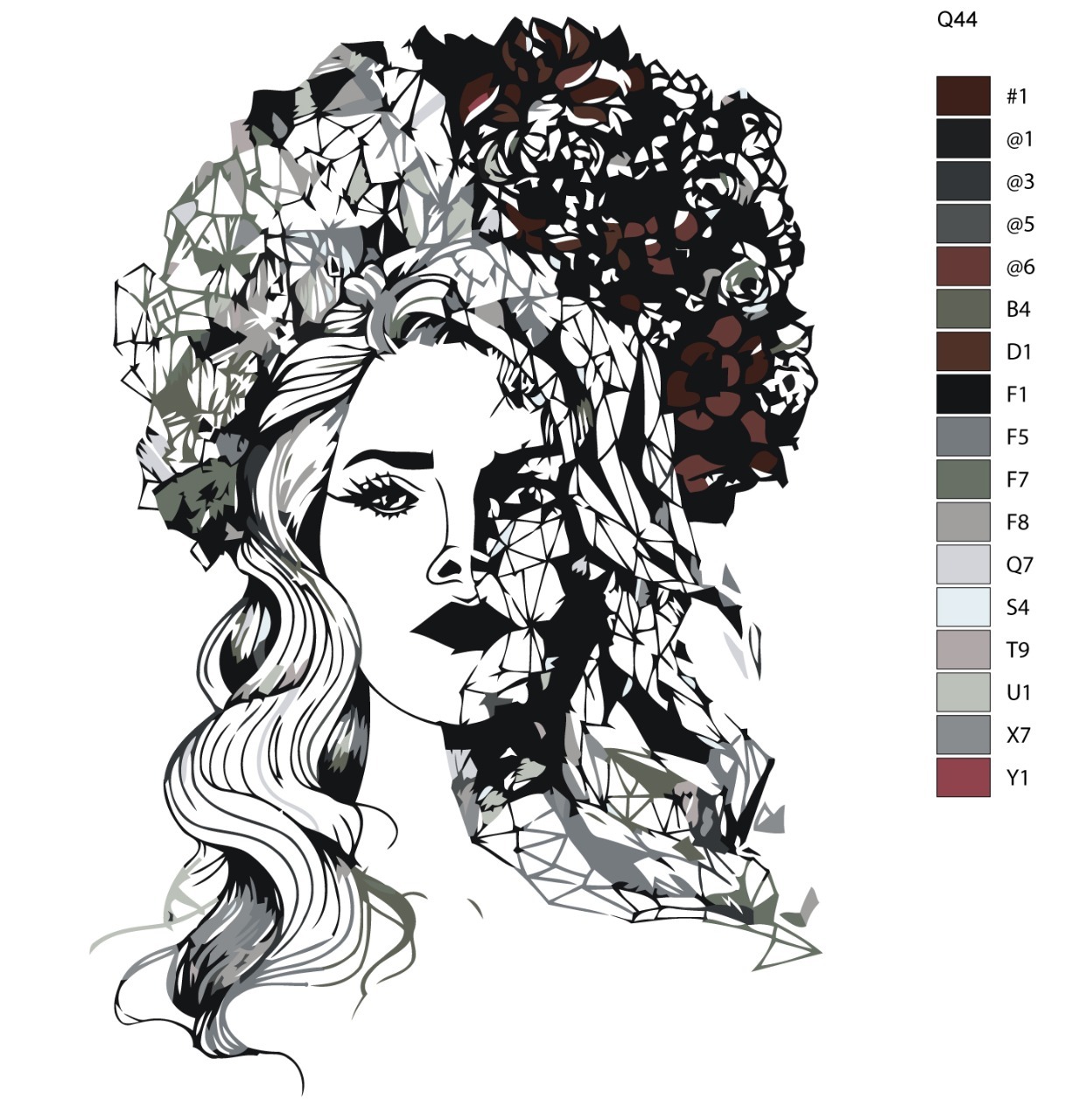 

Картина по номерам BRUSHES-PAINTS Q44, Девушка с цветами